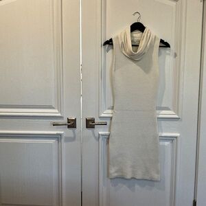 Cowl neck sleeveless sweater dress